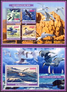 Burkina Faso 2019 Sea Birds Sheet + S/S MNH