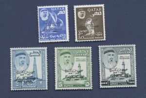 QATAR - Scott 42-46 - MNH - JFK Memorial overprint set - 1964 - two scans