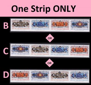 US 5766b Art of the Skateboard forever horz strip (4 stamps) MNH 2023 