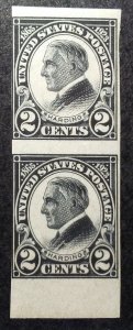 StampGeek Scott #611, Harding, VERTICAL PAIR,  MINT, FINE, LIGHT HINGE, OG