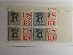 SCOTT # C 62  13 CENT US AIR MAIL PLATE BLOCK  !! MINT NEVER HINGED GEM !!