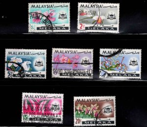 Malaysia Malacca Scott 67-73  Used Orchid set