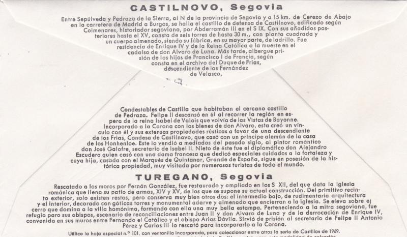 Spain 1969 Spanish Castles 4th Series Set of 3 FDC Unadressed VGC