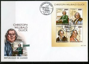 GUINEA 2015 CHRISTOPH WILLIBALD GLUCK SHEET FIRST DAY COVER