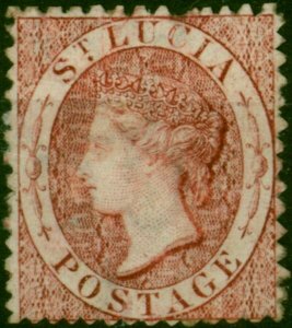 St Lucia 1863 (1d) Lake SG5ax Wmk Reversed Fine MM