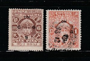 India Cochin O51-O52 U Overprint