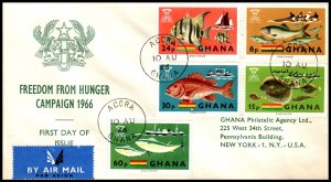 Ghana 251-255 Fish Typed FDC