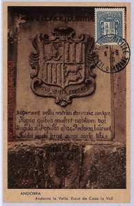 ad8714 - ANDORRA - POSTAL HISTORY - Maximum Card 1938 ARCHITECTURE-