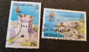 Bermuda, Island Forts,1982, remnant set  issues,#430,431, SCV$1.70