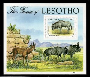 Lesotho 1987 - Wild Animals - Souvenir Stamp Sheet - Scott #592 - MNH