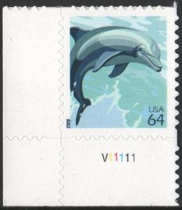SC#4388 64¢ Dolphin Plate Single (2009) SA