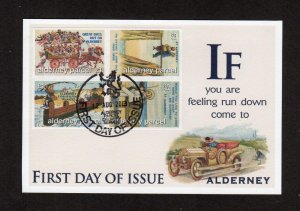 ALDERNEY PARCEL: 2003 COMIC POSTCARDS FIRST DAY CARD