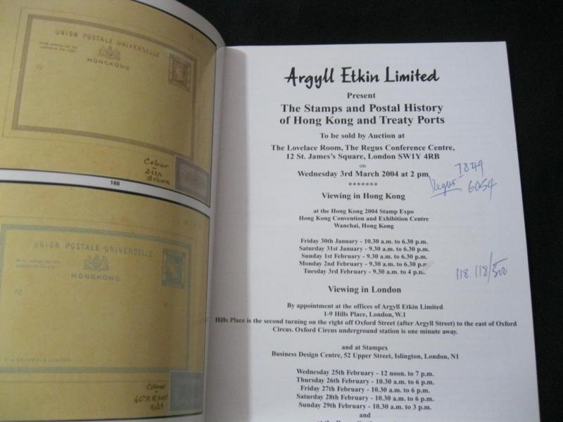 ARGYLL ETKIN AUCTION CATALOGUE 2004 HONG KONG AND TREATY PORTS