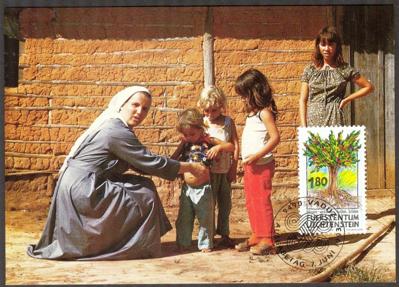 Liechtenstein 1993 Religion Mission Maxi Card FDC