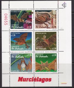 El Salvador, Fauna, Animals, Bats MNH / 1999