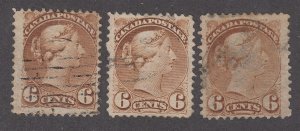 Canada #39 Used Small Queen, Lot of 3