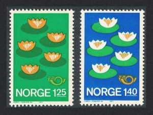 Norway Lotus Flower Environment Protection 2v Joint Issue 1977 MNH