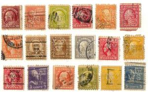 USA 18 used values, perfins(11)