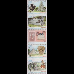 CUBA 1986 - Scott# 2901a History 10c NH btw.perf.folded