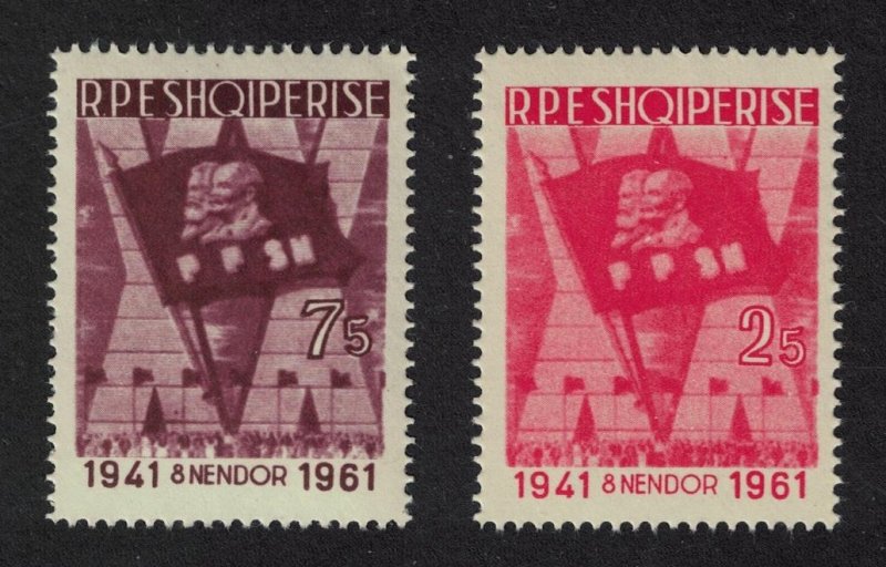 Albania Lenin Karl Marx Albanian Workers' Party 2v 1961 MNH SG#684-685