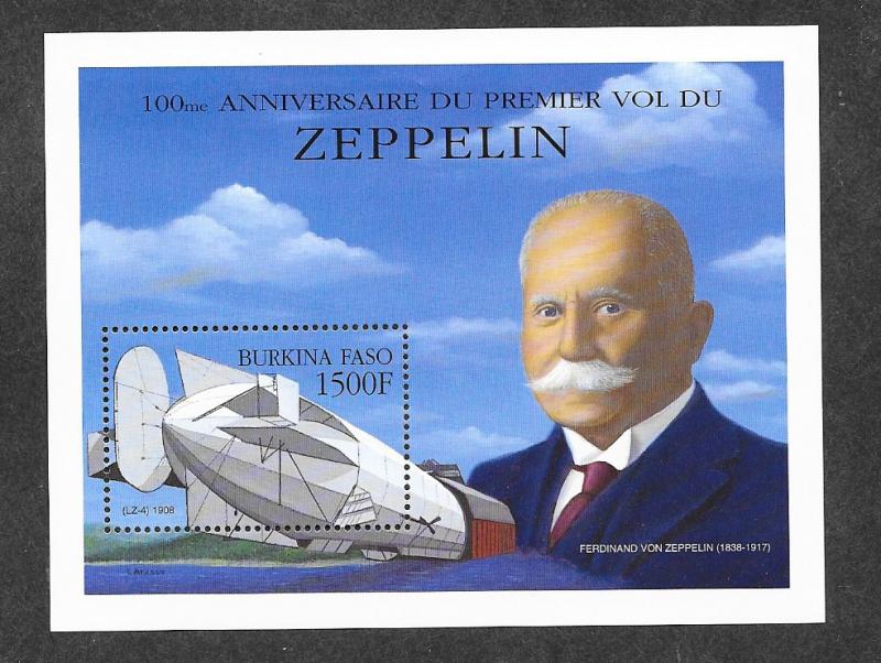 Burkina Faso 1195 Mint NH Souvenir Sheet Zeppelin!