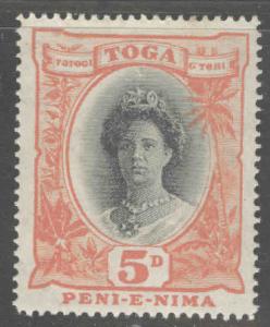 TONGA  Scott 59 MH* Queen Salote with turtle watermark