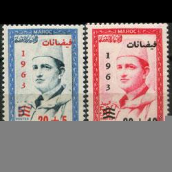 MOROCCO 1963 - Scott# B8-9 King Surch. Set of 2 LH