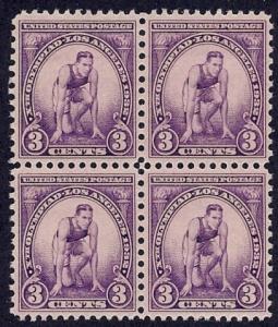 US #718, Block of 4, MNH