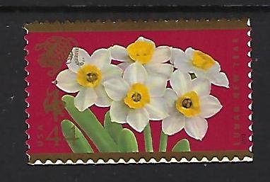 Catalog #4435 Single Stamp Chinese Lunar New Year of the Tiger Flowers