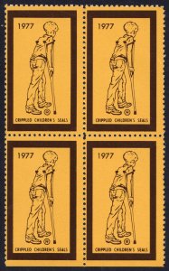 Baltimore - Central Maryland Crippled Children Seal Block of Four (1977) MNH