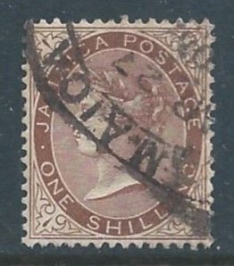 Jamaica #28 Used 1sh Queen Victoria - Wmk. 2