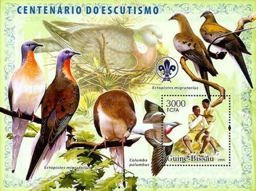 Guinea - Bissau 2006 - Centenary Scouts, pigeons S/s, Michel 3409/BL568. MNH 