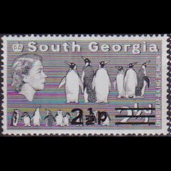 SOUTH GEORGIA 1977 - Scott# 21b Penguin Surch. 2.5p NH