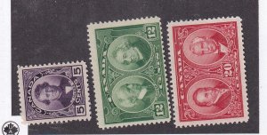 CANADA # 146-148 VF-MLH THE HISTORICAL ISSUE CAT VAL $66 AT 15%