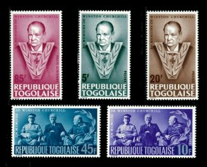 Togo 1965 - Winston Churchill - Set of 5 Stamps - Scott 529-32, C47 - MNH
