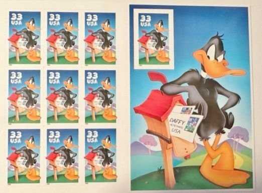US 3306 Daffy Duck Pane of 10 33C stamps Mint NH