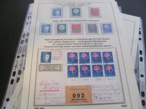 SWITZERLAND USED STAMPS & COVERS COLL. ON PAGES 1930-2005 $2K-$3K CAT. XF (191)