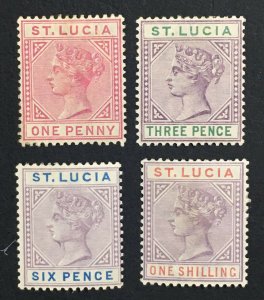 MOMEN: ST LUCIA SG #39-42 1886-7 MINT OG H £225 LOT #61586