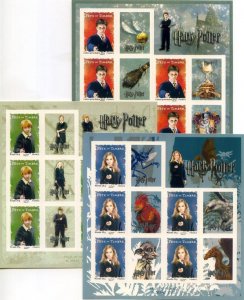 Harry Potter 2007. 3 mini sheets.