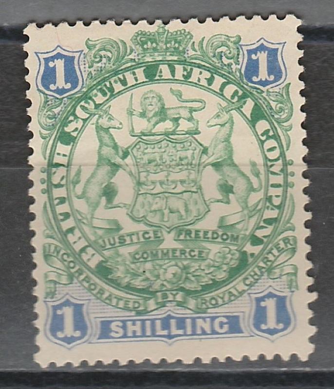 RHODESIA 1896 ARMS 1/- LION LIGHT SHADING