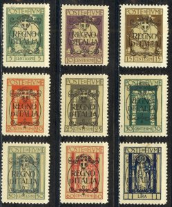 Fiume Sc# 184-192 MH 1923 REGNO D'ITALIA overprint