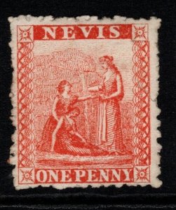 NEVIS SG17 1877 1d VERMILION-RED UNUSED