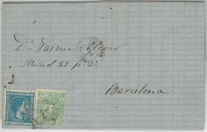 55908 - España - POSTAL HISTORY: COVER from ALCUDIA Mallorca 1876 carta completa