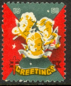 CANADA 1950 CHRISTMAS SEAL English Language Green No. 47 MNH