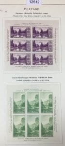 MOMEN: US STAMPS # 750, 751 1934 MINT OG H COLLECTION LOT #12512