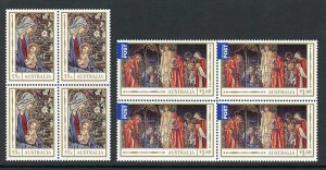 Australia SG3882/3 2012 Christmas 1st Issue Set in Blocks of 4 U/M