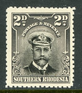 Southern Rhodesia 1924 British KGV 2d Black & Purple Grey Scott #4 Mint A907