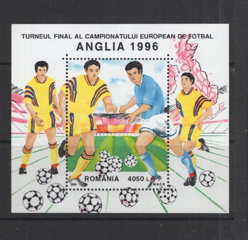 Romania #4109  (1996 Euro Soccer sheet) VFMNH CV $2.75