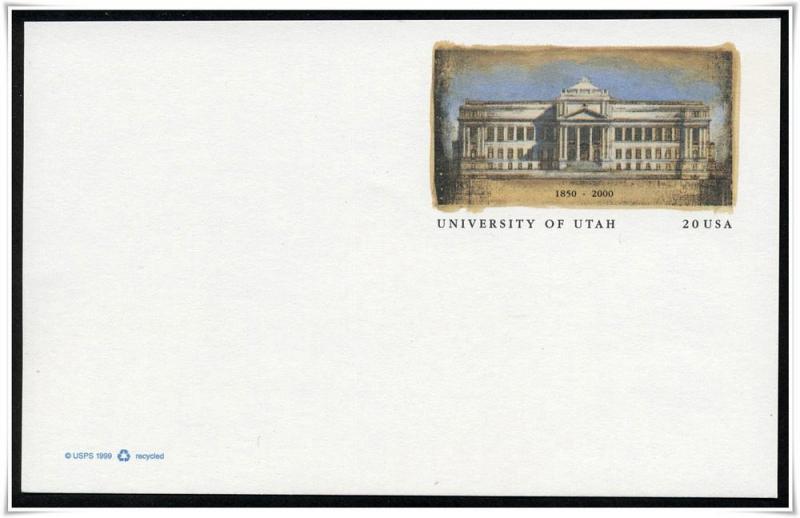 SC#UX312 20¢ University of Utah Postal Card