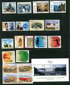 Iceland 814 - 833 Stamps of 1996  CV $43.05 